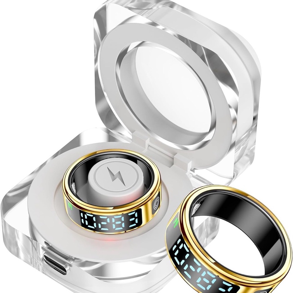 Smart Ring with Display Size 9 -  Gold and Black